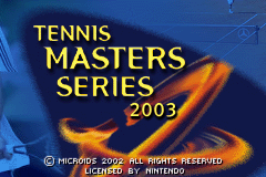 Tennis Masters Series 2003 Title Screen